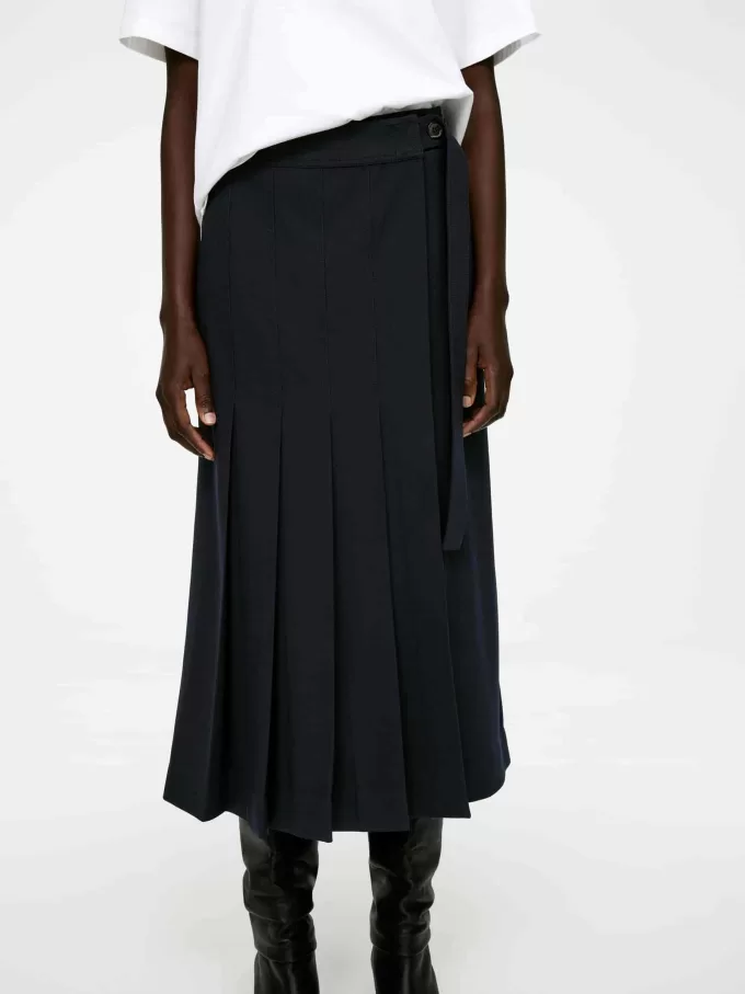Falda plisada en mezcla de lana Falda plisada en mezcla de lana