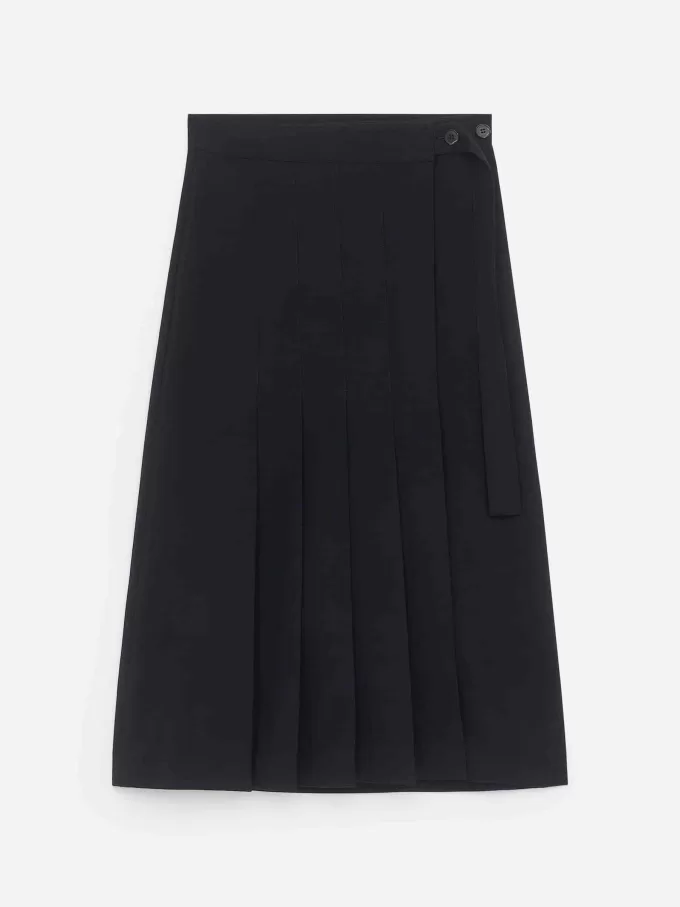 Falda plisada en mezcla de lana Falda plisada en mezcla de lana