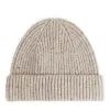 Gorro de mezcla de lana de punto acanalado