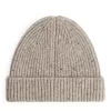Gorro de mezcla de lana de punto acanalado