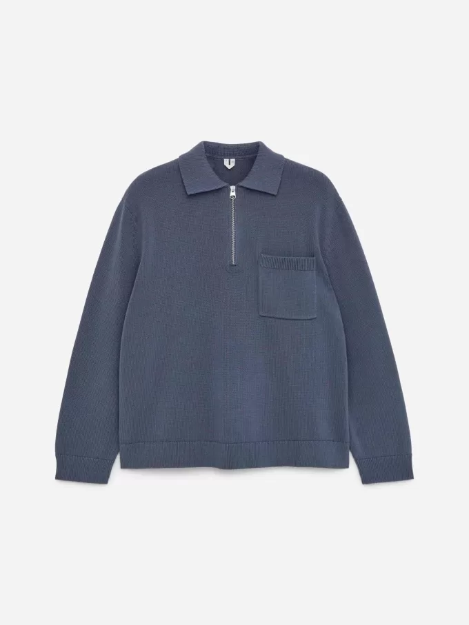 Jersey de algodón con media cremallera Jersey de algodón con media cremallera
