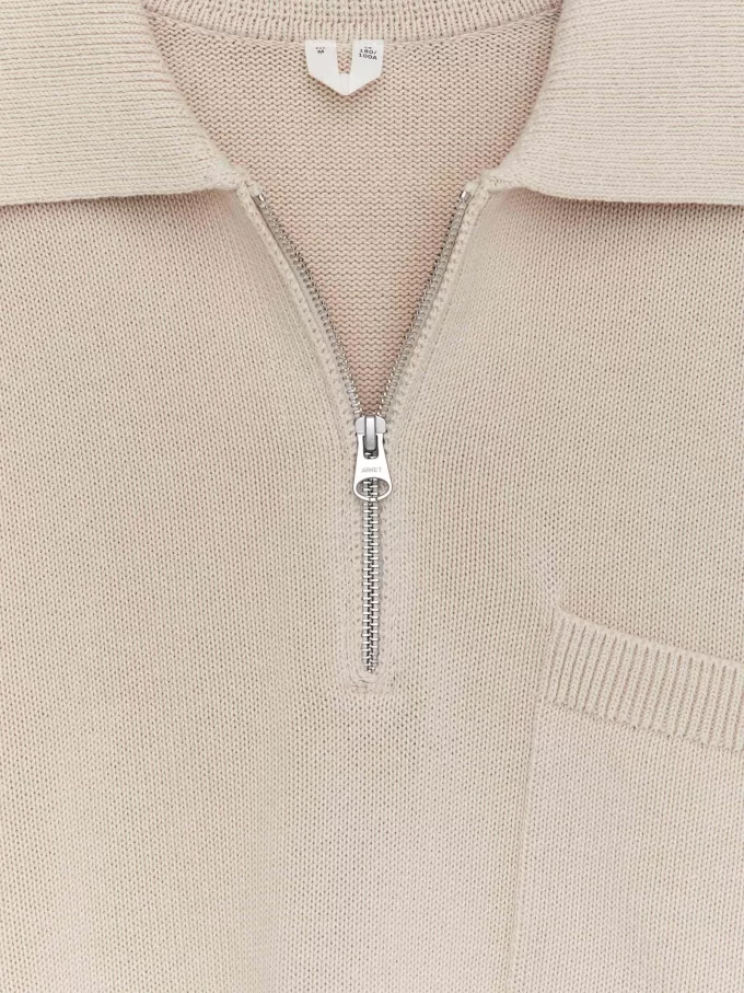 Jersey de algodón con media cremallera Jersey de algodón con media cremallera