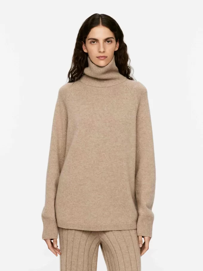 Jersey de lana y cachemira con cuello vuelto Jersey de lana y cachemira con cuello vuelto
