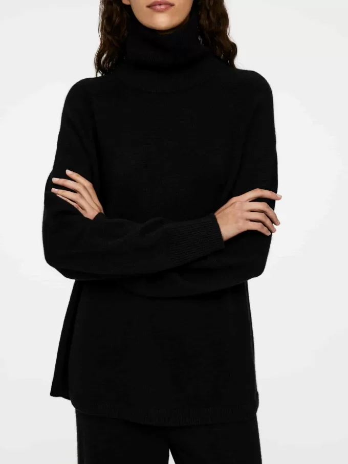 Jersey de lana y cachemira con cuello vuelto Jersey de lana y cachemira con cuello vuelto