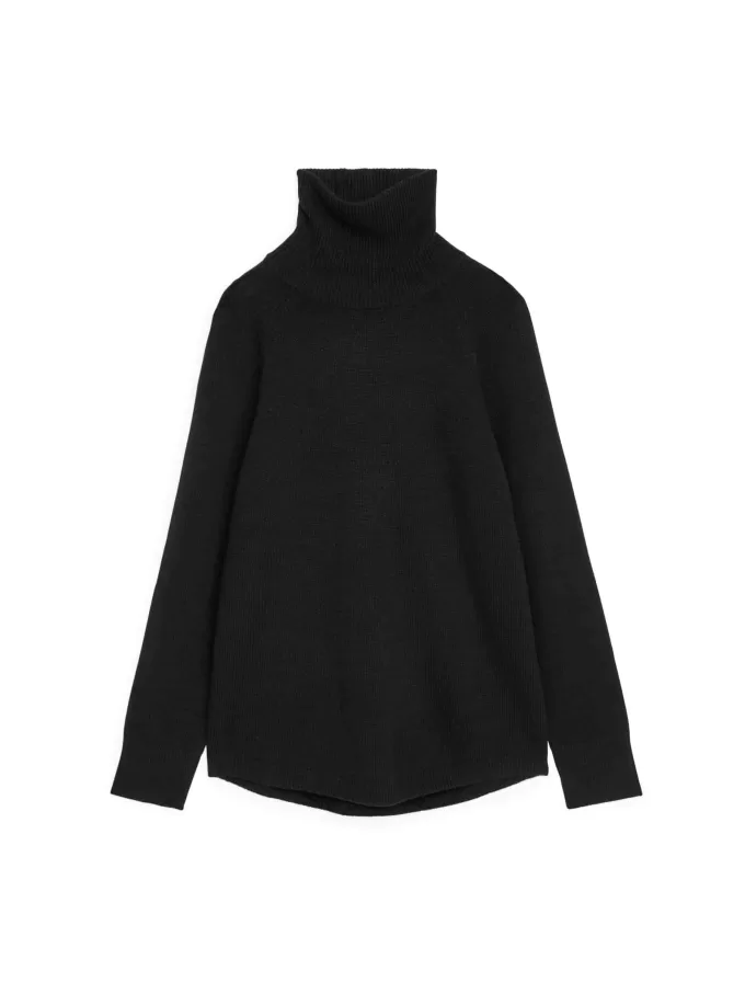 Jersey de lana y cachemira con cuello vuelto Jersey de lana y cachemira con cuello vuelto