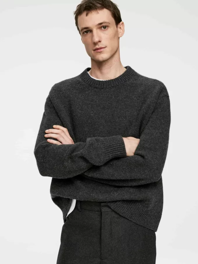 Jersey de mezcla de lana de punto grueso Jersey de mezcla de lana de punto grueso