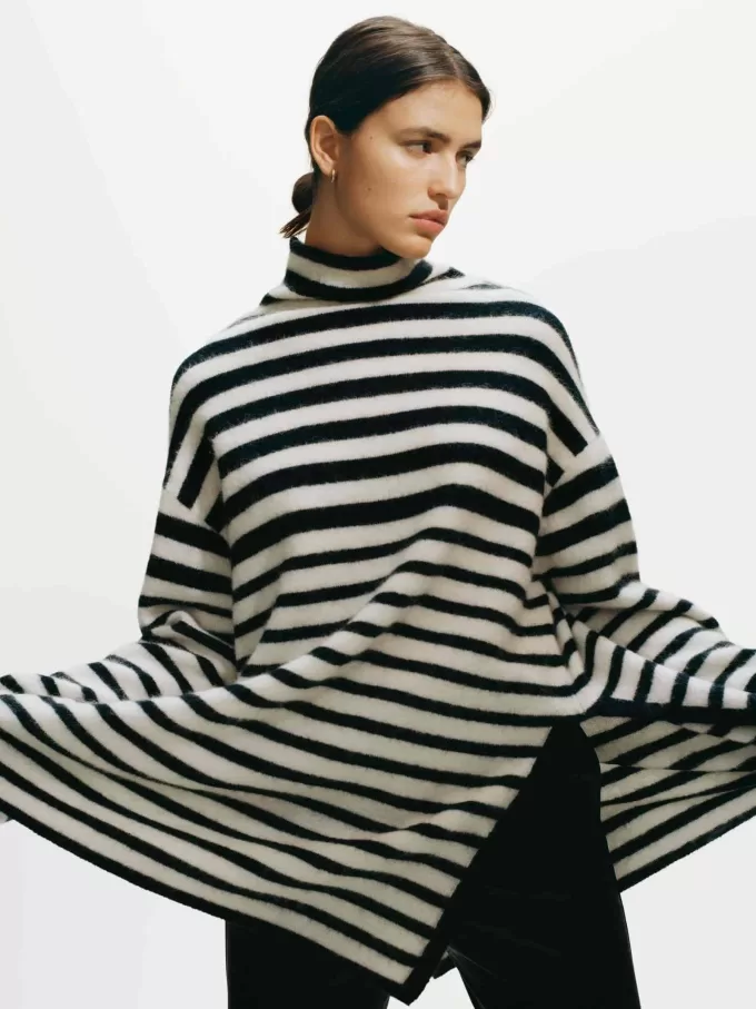 Jersey estilo chimenea en mezcla de lana y alpaca Jersey estilo chimenea en mezcla de lana y alpaca