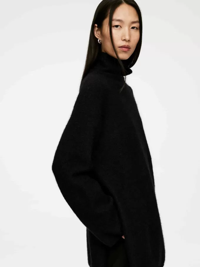 Jersey estilo chimenea en mezcla de lana y alpaca Jersey estilo chimenea en mezcla de lana y alpaca