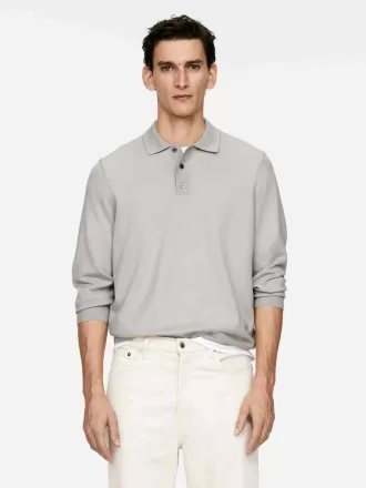 Jersey tipo polo de merino