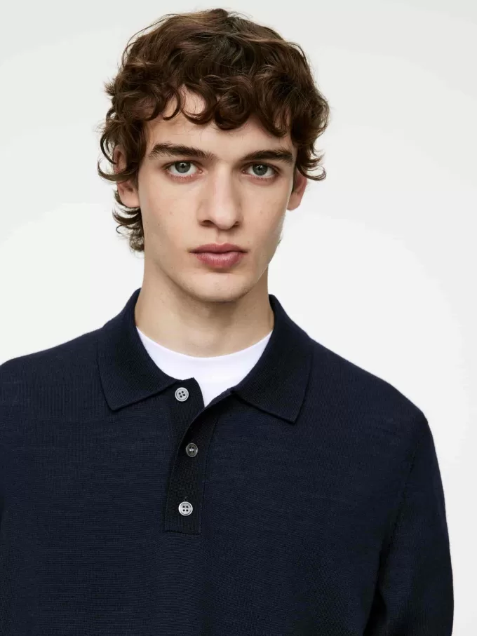 Jersey tipo polo de merino Jersey tipo polo de merino