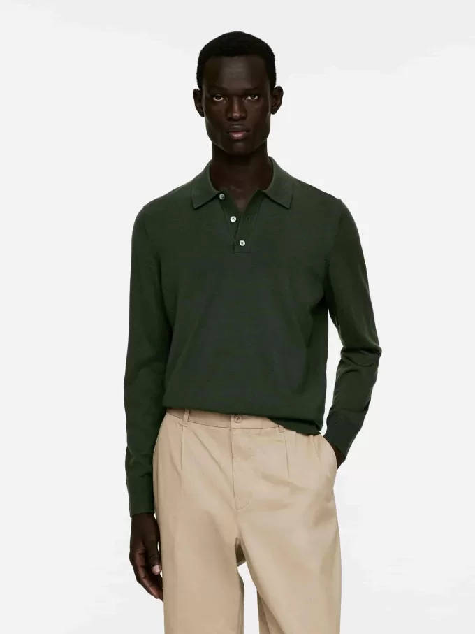 Jersey tipo polo de merino Jersey tipo polo de merino