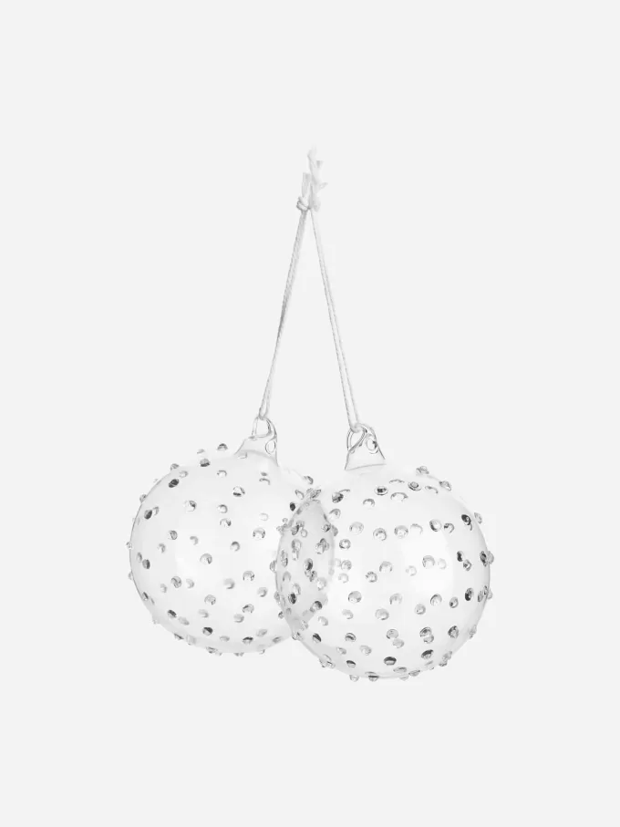 Juego de 2 bolas de cristal texturizadas