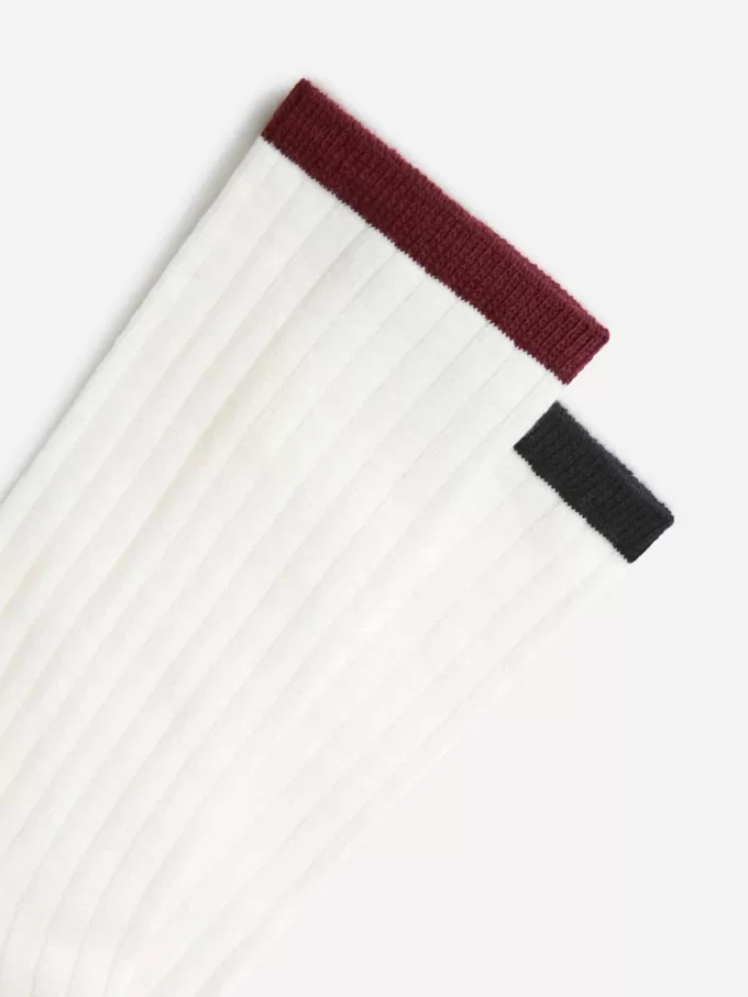 Juego de 2 calcetines de punto de canalé Juego de 2 calcetines de punto de canalé