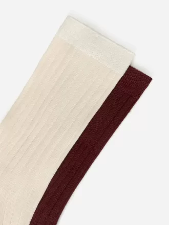 Juego de 2 calcetines en mezcla de seda