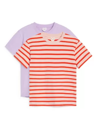 Juego de 2 camisetas con cuello redondo