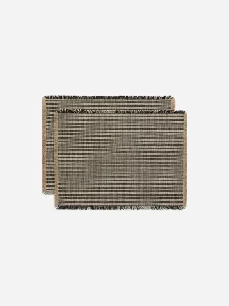 Juego de 2 manteles individuales de mezcla de lino