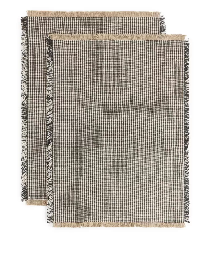 Juego de 2 manteles individuales de mezcla de lino Juego de 2 manteles individuales de mezcla de lino