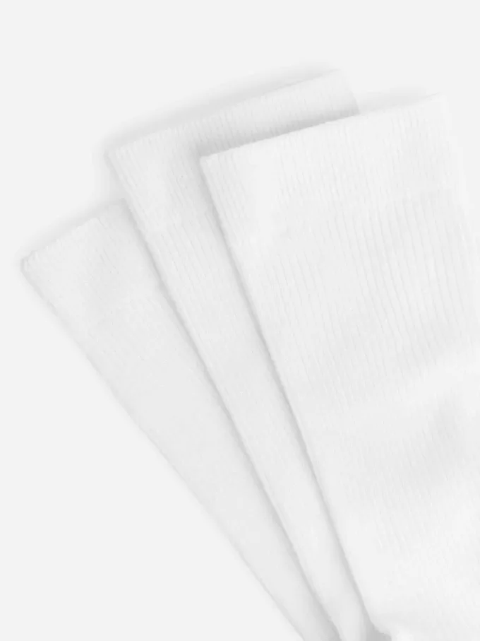 Juego de 3 calcetines de canalé de algodón