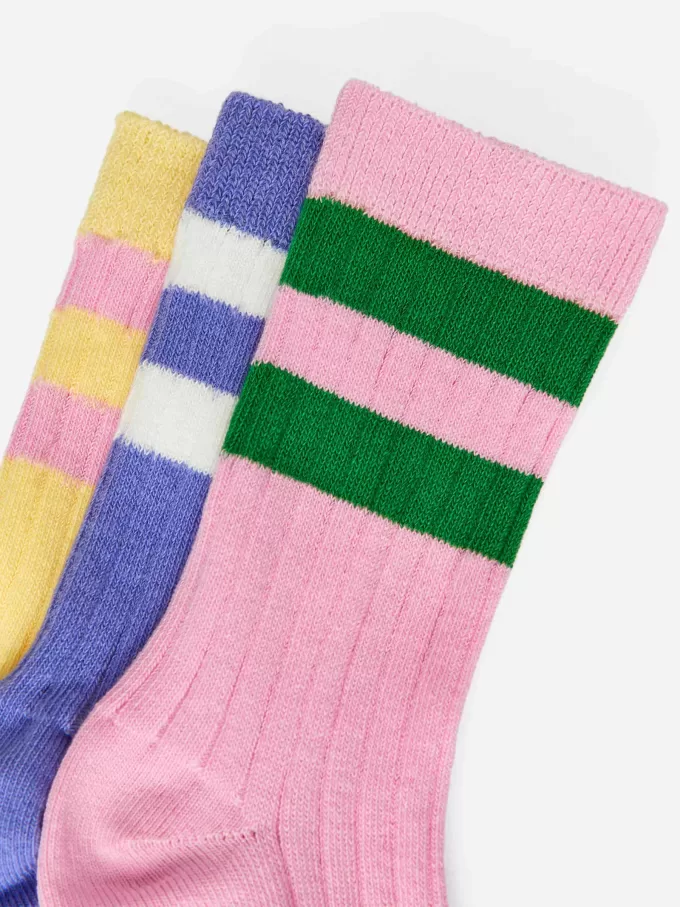 Juego de 3 calcetines de punto acanalado Juego de 3 calcetines de punto acanalado