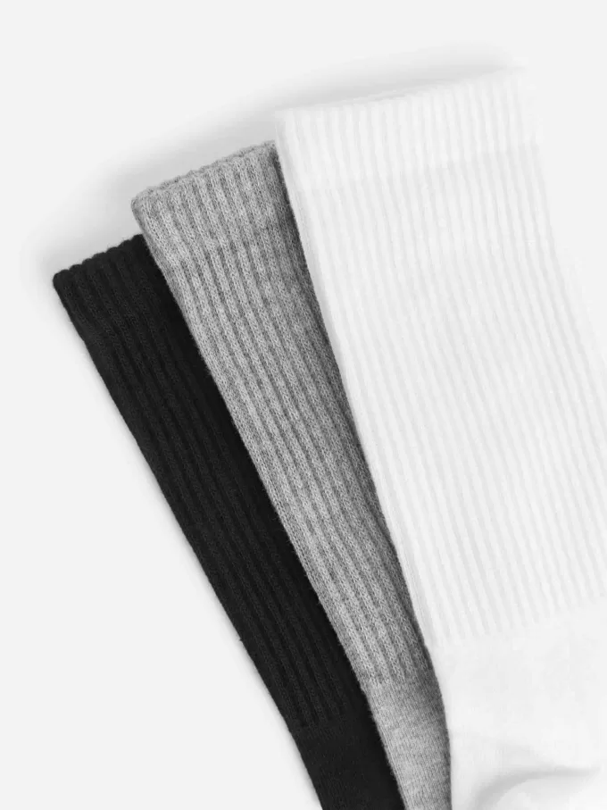 Juego de 3 calcetines deportivos de algodón