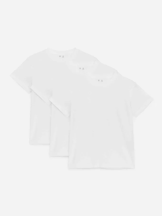 Juego de 3 camisetas con cuello redondo Juego de 3 camisetas con cuello redondo