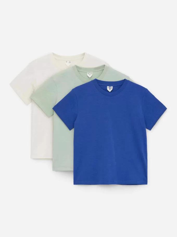 Juego de 3 camisetas con cuello redondo Juego de 3 camisetas con cuello redondo