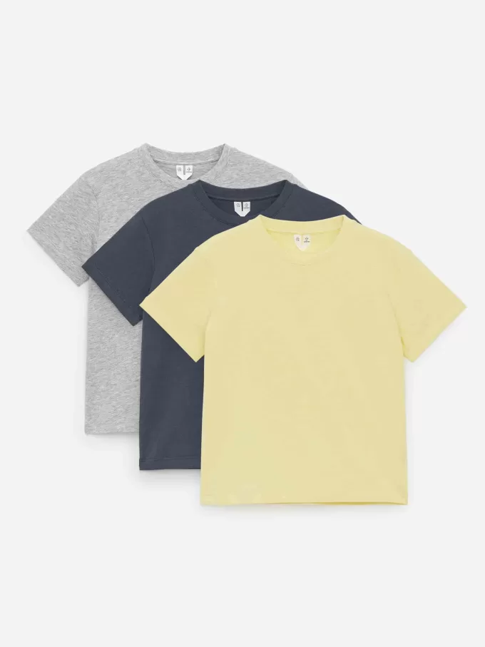 Juego de 3 camisetas con cuello redondo Juego de 3 camisetas con cuello redondo