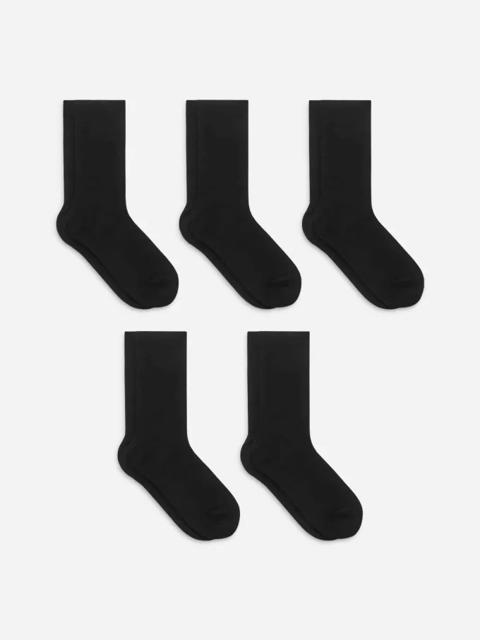 Juego de 5 calcetines de canalé de algodón