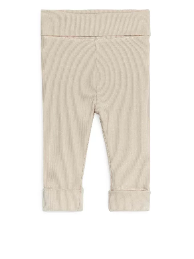 Leggings recién nacidos de canalé liso