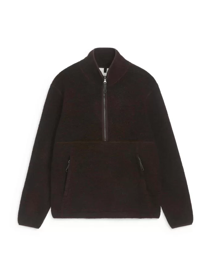 Media cremallera de pelo de mezcla de lana Media cremallera de pelo de mezcla de lana