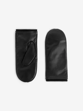 Mitones de cuero forrados