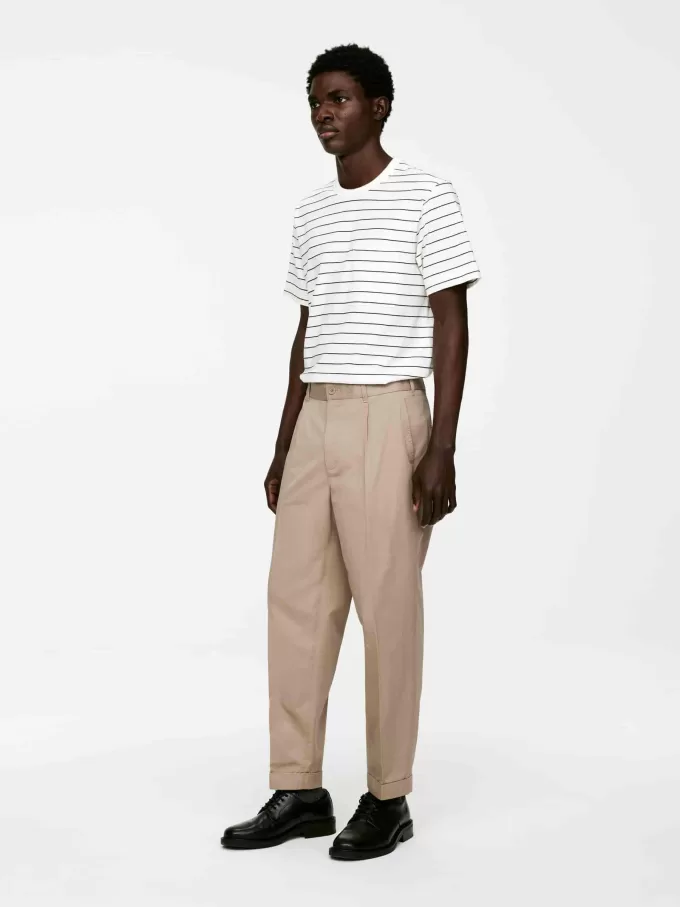 Pantalón De Algodón Con Dobladillo Pantalón De Algodón Con Dobladillo