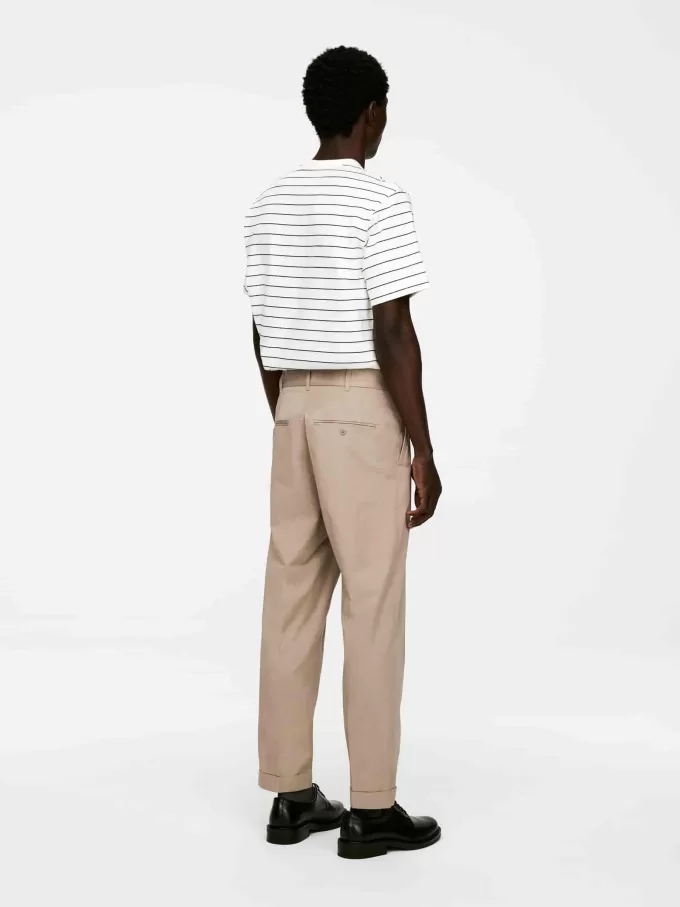 Pantalón De Algodón Con Dobladillo Pantalón De Algodón Con Dobladillo