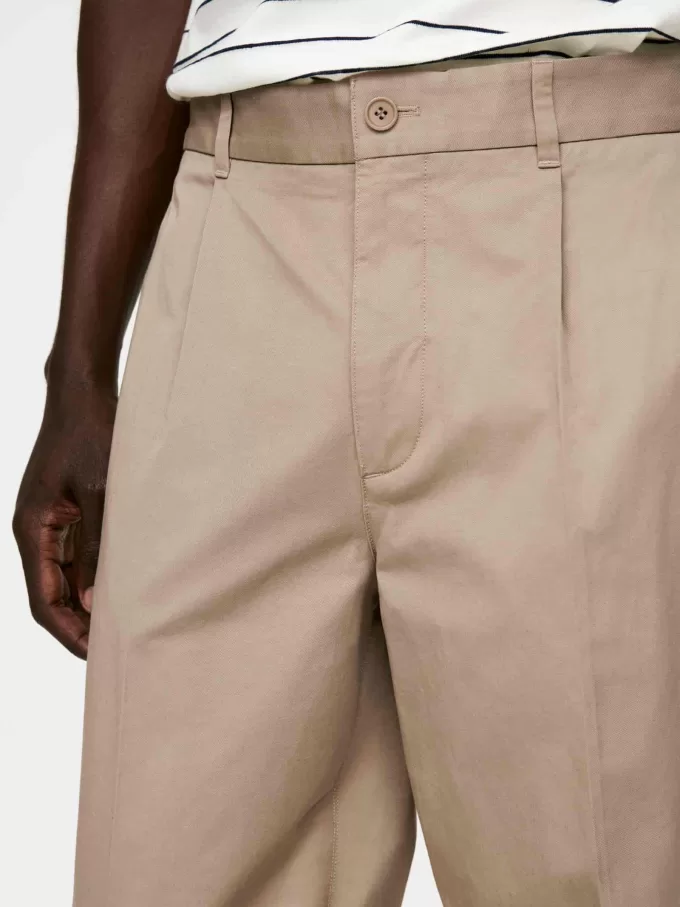 Pantalón De Algodón Con Dobladillo Pantalón De Algodón Con Dobladillo