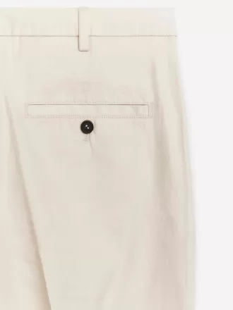 Pantalón Regular Crop De Algodón Y Lino