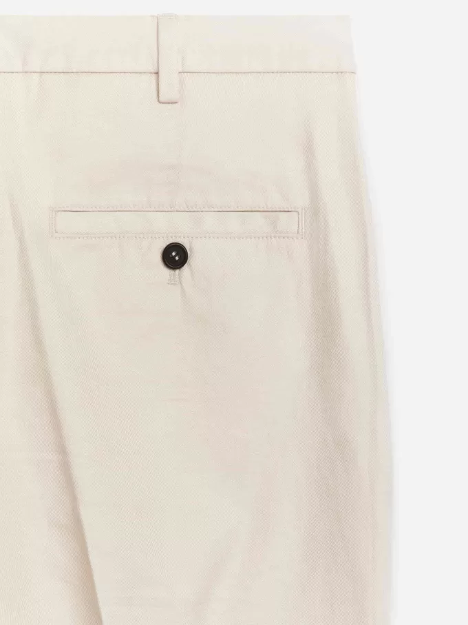 Pantalón Regular Crop De Algodón Y Lino Pantalón Regular Crop De Algodón Y Lino