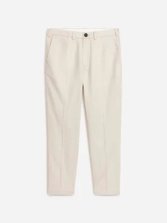 Pantalón Regular Crop De Algodón Y Lino
