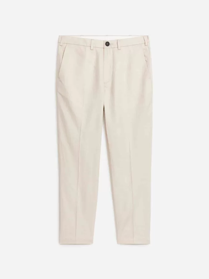 Pantalón Regular Crop De Algodón Y Lino Pantalón Regular Crop De Algodón Y Lino