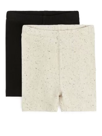 Pantalones cortos de ciclismo de punto de canalé, juego de 2