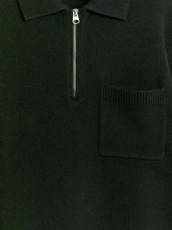 Polo de punto de lana con cremallera Polo de punto de lana con cremallera
