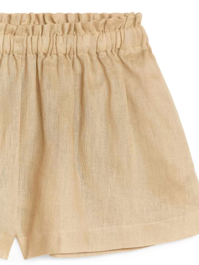 Shorts anchos de lino Shorts anchos de lino