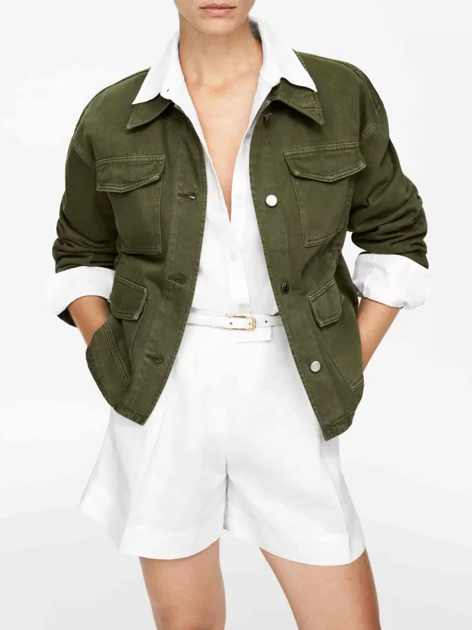 Shorts de lino de cintura alta