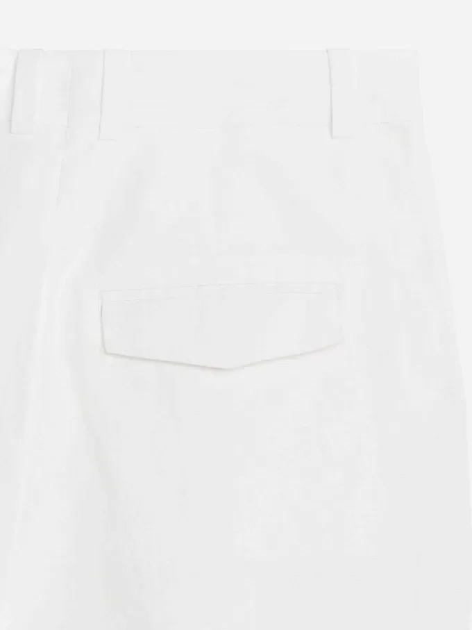 Shorts de lino de cintura alta