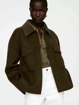 Sobrecamisa de lana de doble cara