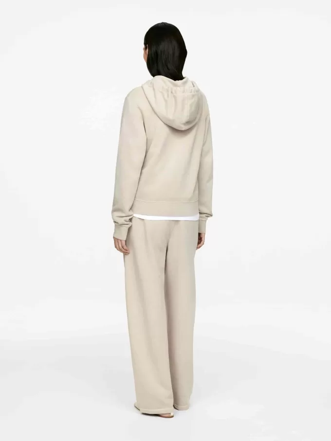 Sudadera con capucha de algodón con media cremallera Sudadera con capucha de algodón con media cremallera