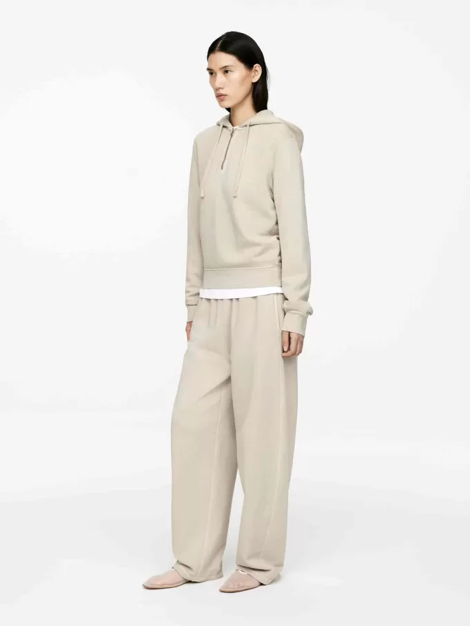 Sudadera con capucha de algodón con media cremallera Sudadera con capucha de algodón con media cremallera