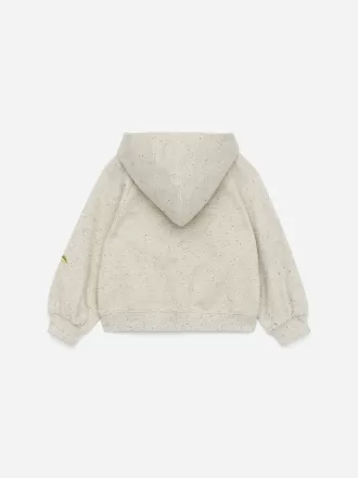 Sudadera con capucha y cremallera bordada