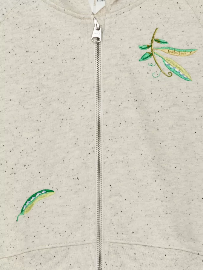 Sudadera con capucha y cremallera bordada Sudadera con capucha y cremallera bordada