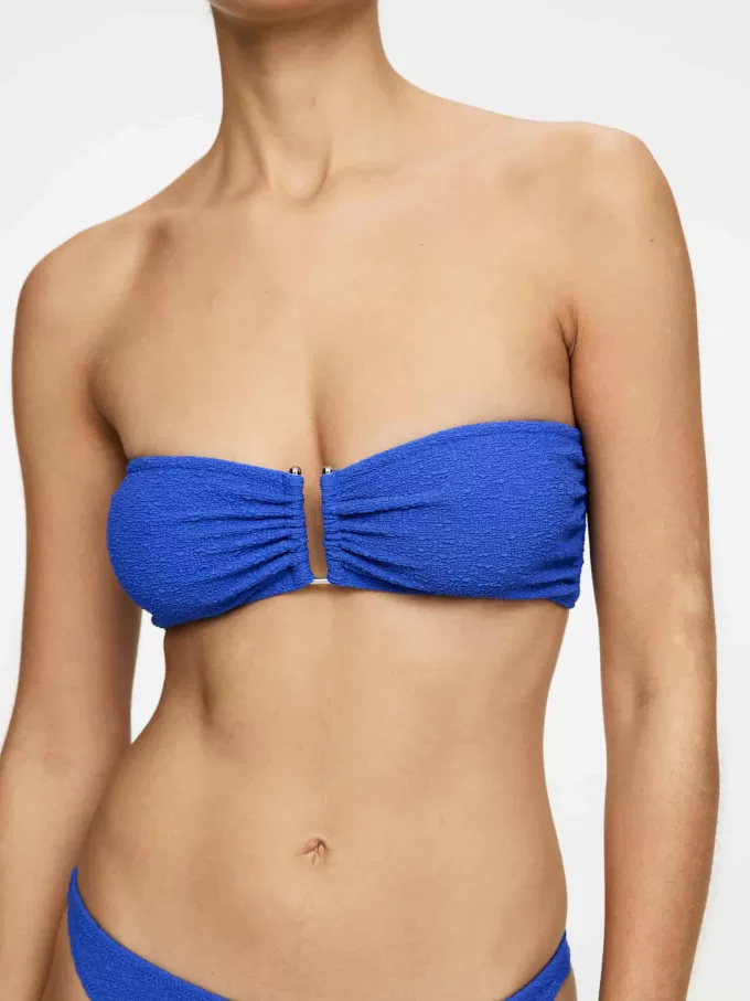 Top de bikini palabra de honor texturizado Top de bikini palabra de honor texturizado