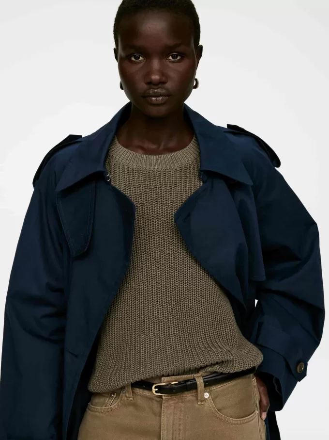 Top de manga corta de punto acanalado